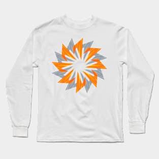 Orange and gray star Long Sleeve T-Shirt